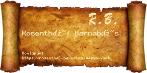 Rosenthál Barnabás névjegykártya